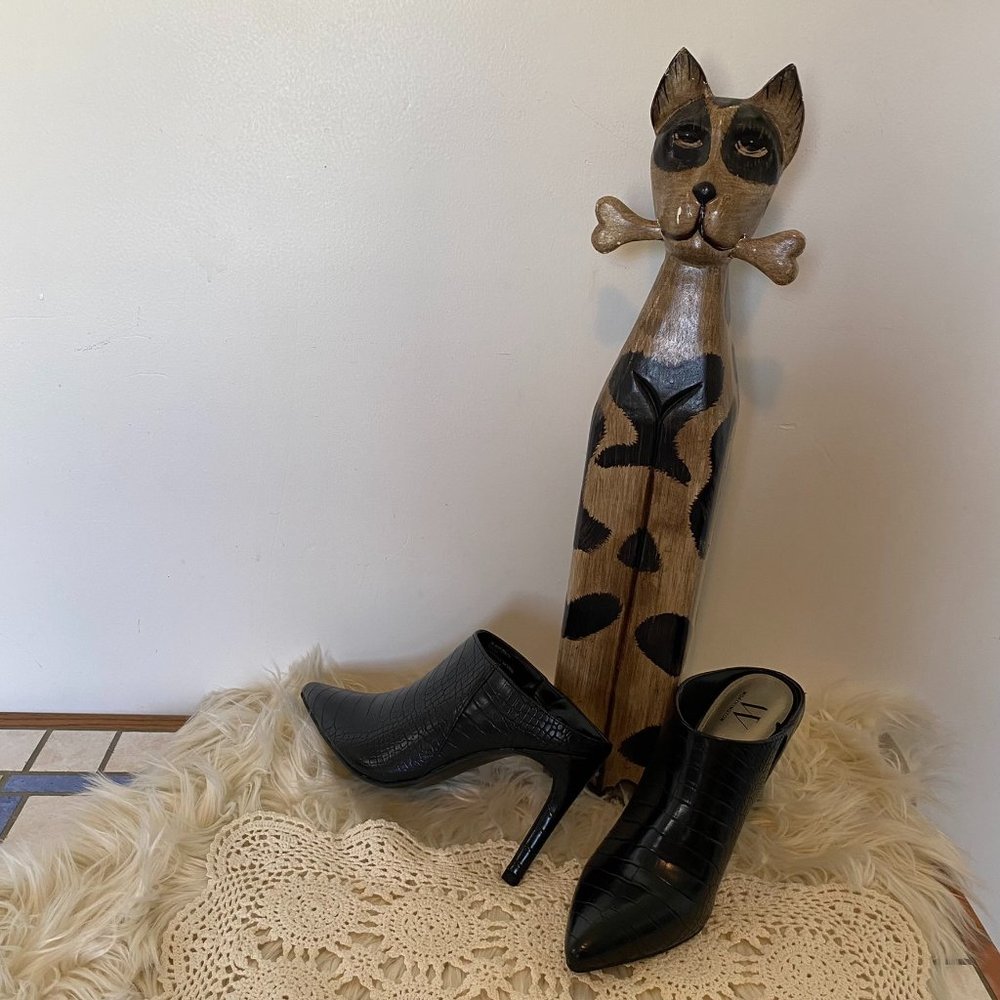 Worthington Black Croc Heel